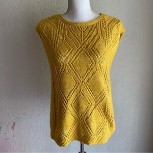 Coldwater Creek Yellow Crew Neck Sweater